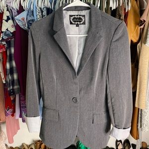 Gray Buttoned Blazer | Size : S